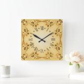 Dekorative Blätter Quadratische Wanduhr (Zuhause)