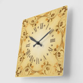Dekorative Blätter Quadratische Wanduhr (Winkel)