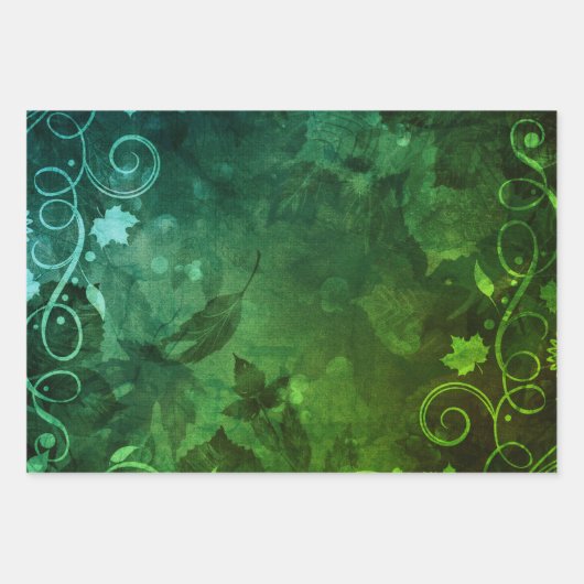 Dekorative Blätter und Schnörkel in Herbstfarben (Vorderseite 3)