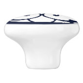 Dekorative Blau-Weiß-Muster Keramik Pull-Knopf Keramikknauf (Seitenansicht)