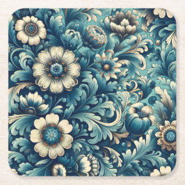Dekorative blaue Blumen-Untersetzer aus Papier  Me Rechteckiger Pappuntersetzer