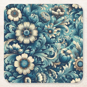 Dekorative blaue Blumen-Untersetzer aus Papier  Me Rechteckiger Pappuntersetzer