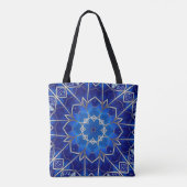 Dekorative blaue Feiertags-Tasche Tasche (Rückseite)