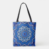Dekorative blaue Feiertags-Tasche Tasche (Rückseite)