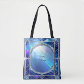 Dekorative blaue Feiertags-Tasche Tasche (Vorderseite)