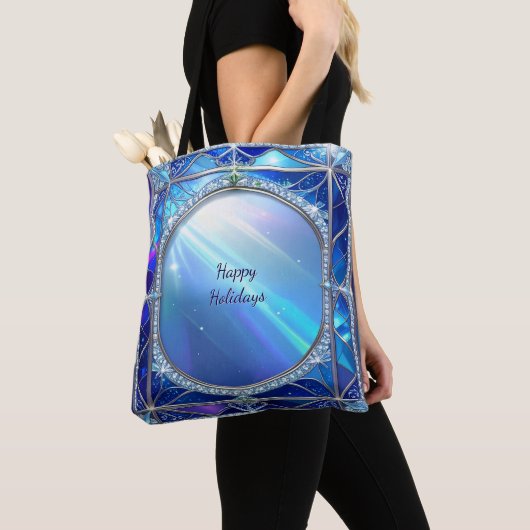 Dekorative blaue Feiertags-Tasche Tasche (Von Nahem)
