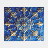 Dekorative blaue Gold-Fliesdecke Fleecedecke (Vorderseite (Horizontal))