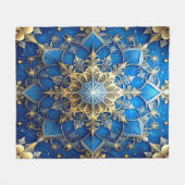 Dekorative blaue Gold-Fliesdecke Fleecedecke (Vorderseite (Horizontal))