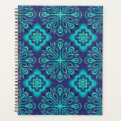 Dekorative Blaue Snowflake Boho Muster Planer (Vorderseite)