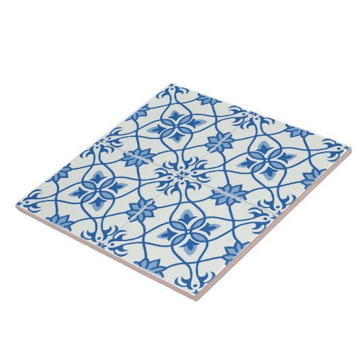 Dekorative blaue Tile Fliese (Seite)