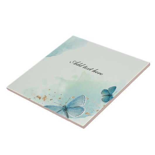 Dekorative Blauer Schmetterling-Vorlage Fliese (Seite)