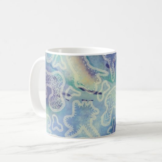 Dekorative Blue Tone Abstrakt Classic Tasse (Vorderseite Links)