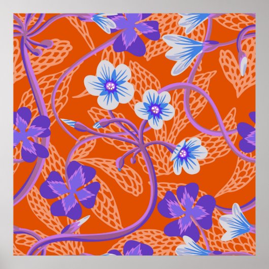 Dekorative blühende Wildblumen. Sommerblumenbad Poster (Vorne)