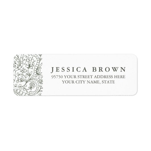 Dekorative Blume, benutzerdefinierte Rücksendeadre (Vorne)