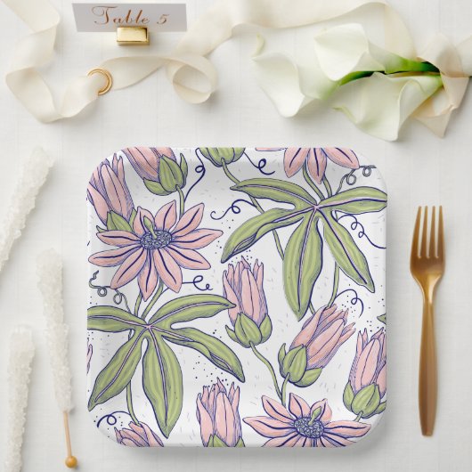 Dekorative Blume für besondere Anlass l Rosa Pappteller (Hochzeit)