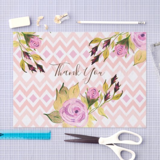 Dekorative Blume Gemustert Seidenpapier (Handwerk)