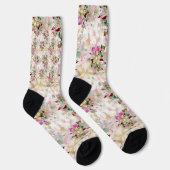 Dekorative Blume nahtlos mit gelber Perle Socken (Rechts)