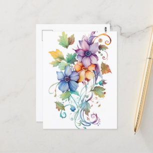 Dekorative Blume Postkarte
