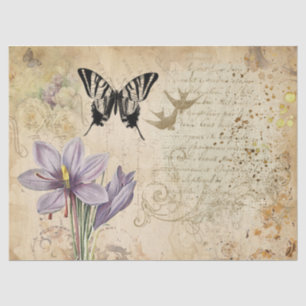 Dekorative Blume Schmetterlinge Ephemera Decoupage Seidenpapier
