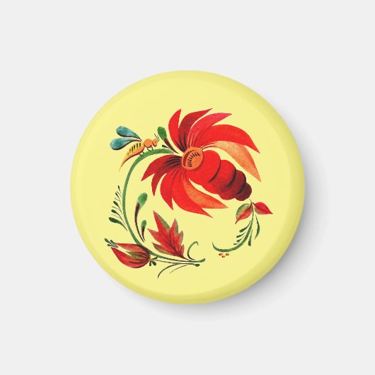 Dekorative Blume und Biene  Magnet (Vorne)