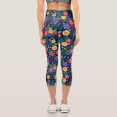 Dekorative Blume und Blätter, Muster-48675 Capri Leggings (Rückseite)