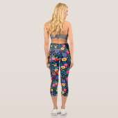 Dekorative Blume und Blätter, Muster-48675 Capri Leggings (Rückseite)