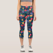 Dekorative Blume und Blätter, Muster-48675 Capri Leggings (Vorderseite)