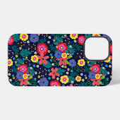 Dekorative Blume und Blätter, Muster-48675 iPhone Hülle (Rückseite (Horizontal))