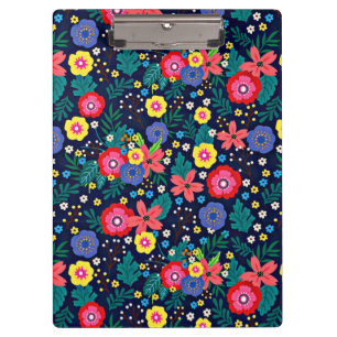 Dekorative Blume und Blätter, Muster-48675 Klemmbrett