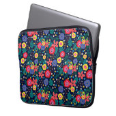 Dekorative Blume und Blätter, Muster-48675 Laptopschutzhülle (Vorderseite Links)