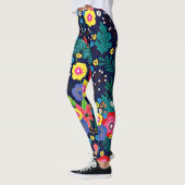 Dekorative Blume und Blätter, Muster-48675 Leggings (Links)
