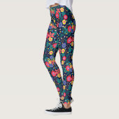 Dekorative Blume und Blätter, Muster-48675 Leggings (Links)