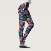 Dekorative Blume und Blätter, Muster-48675 Leggings (Rechts)