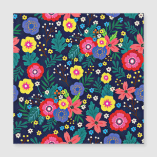 Dekorative Blume und Blätter, Muster-48675 Magnetkarte
