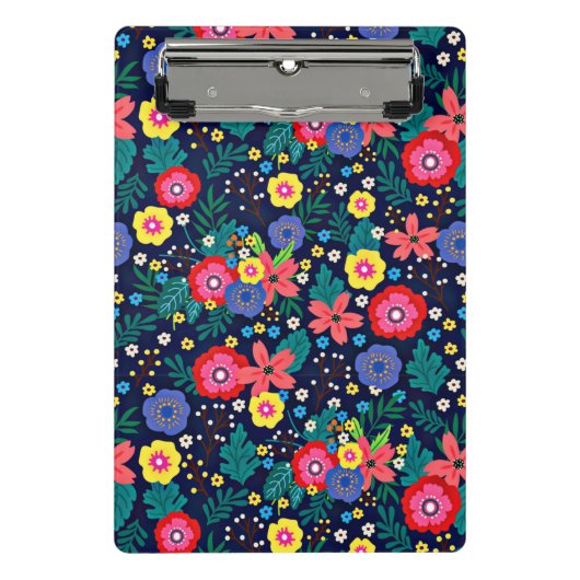Dekorative Blume und Blätter, Muster-48675 Mini Klemmbrett (Vorderseite)