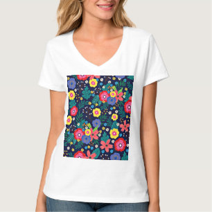 Dekorative Blume und Blätter, Muster-48675 T-Shirt