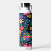 Dekorative Blume und Blätter, Muster-48675 Trinkflasche (Vorne)