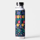 Dekorative Blume und Blätter, Muster-48675 Trinkflasche (Rechts)