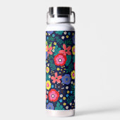 Dekorative Blume und Blätter, Muster-48675 Trinkflasche (Rückseite)
