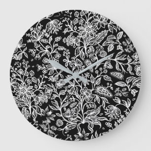 Dekorative Blumen 21 Große Wanduhr