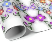 dekorative Blumen Geschenkpapier (Rolleneckpunkt)