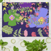 Dekorative Blumen  Geschirrtuch (Gefaltet)