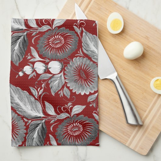 Dekorative Blumen Geschirrtuch (Viertel Falte)