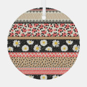 Dekorative Blumen: Patchwork-Fliesen-Muster Ornament Aus Glas (Rückseite)