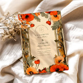 Dekorative Blumendarbietung Poppy Hochzeit Einladung