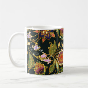 Dekorative Blumenelemente: Acryl Gold-Purple. Kaffeetasse