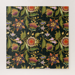 Dekorative Blumenelemente: Acryl Gold-Purple. Puzzle