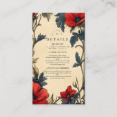 Dekorative Blumenhochzeit Art Nouveau Begleitkarte (Vorderseite)