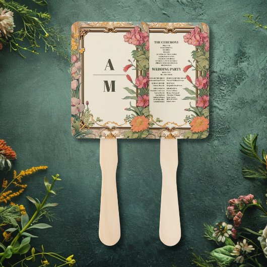 Dekorative Blumenhochzeit im Jugendstil Fächer