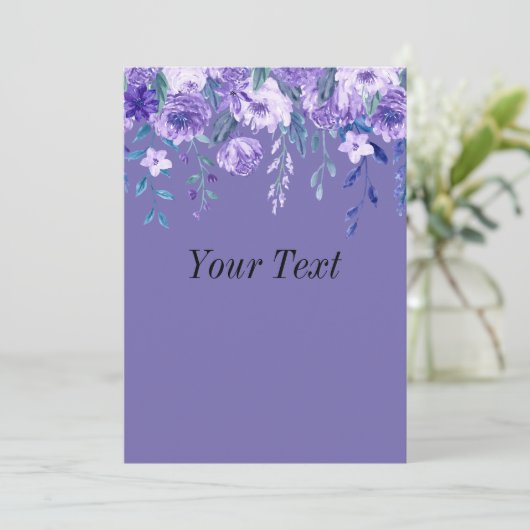 Dekorative Blumenkunst Einladung (Stehend Vorderseite)